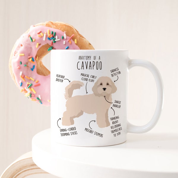 Cavapoo Coffee Mug, Cute Cream Cavapoo Gift, White Cavoodle Dog Lover, Cavapoo Mom Cavapoo Dad, Doodle Poodle Mix Cross, Dog Lover