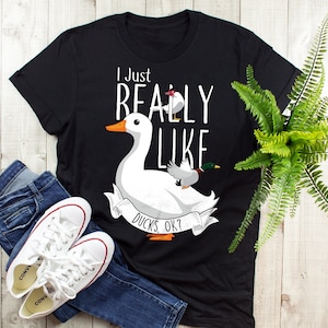 Funny Duck Shirt, Women, Men, Pekin Duck Lover Gift, Cute Bird T-shirt, Muscovy Mallard, Funny White Duck Tshirt, Pet Tee, Farming, Farmer