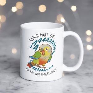 Taza de café conure de mejillas verdes de piña, lindo regalo para loro mascota, regalo divertido para amantes de las aves para ella y él Taza Greencheek Conure de mejillas verdes Mamá Papá