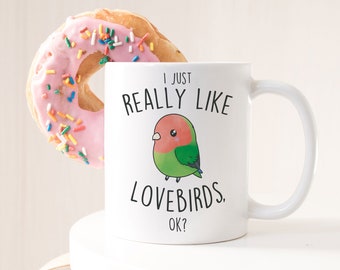 Taza de café con diseño de agapornis de cara melocotón, regalo adorable para amantes de los loros, regalo divertido para ella o él, taza con diseño de agapornis de cara melocotón, mamá de agapornis, papá de agapornis