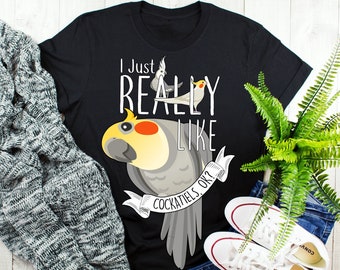 Camiseta divertida de cacatúa, para mujer, regalo para amantes de los loros, camiseta de pájaro adorable, camiseta divertida de cacatúa, camiseta con estampado de mascota, tops, ropa, simplemente realmente