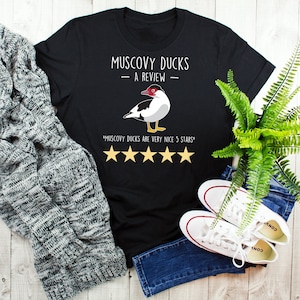 Muscovy Duck Shirt, Women, Men, Pet Duck Lover Gift, Cute Bird T-shirt, Funny Farming Farmer Tshirt, Review Meme Tee, Duck Mom Dad, Farm