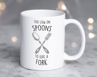 Spoonie Coffee Mug, Funny Invisible Chronic Illness Gift, Spoonie, Spoon Theory, Disability Awareness, EDS Fibro Arthritis CFS Crohns MS