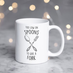 Tasse à café Spoonie, cadeau invisible drôle de maladie chronique, Spoonie, théorie de la cuillère, sensibilisation au handicap, EDS Fibro Arthritis CFS Crohns MS