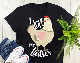 Chicken Shirt, Women Men, Chicken Lover Gift, Cute Bird T-shirt, Funny Chook Tshirt, Pet Hen Tee, Tops, Clothing, Farmer, Farming, Mom, Dad