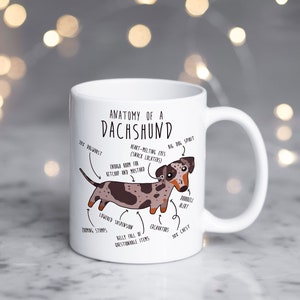 Dapple Dachshund Coffee Mug, Cute Pet Red Merle Weiner Dog Gift, Sausage Dog Lover, Funny Gift for Her, Him, Dachshund Mom, Doxie Dad