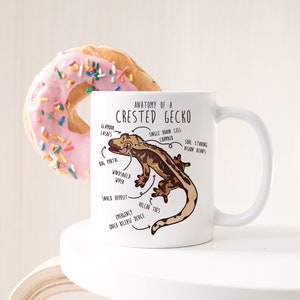 Crested Gecko Coffee Mug, Cute Reptile Gift, Harlequin Crested Gecko Lover, Funny Lizard Cup, Gift for Him Her Crestie Mom Dad Herpetologist