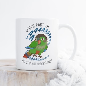 Green Cheek Conure Coffee Mug, Cute Pet Parrot Gift, Bird Lover, Funny Gift for Her, Him, Greencheek Cup Green Cheeked Conure Mom Conure Dad