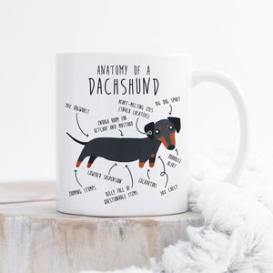 Taza de café con Dachshund negro y tostado, lindo regalo para perro salchicha, amante de los perros salchicha, regalo divertido para ella, él, mamá Dachshund, papá Doxie