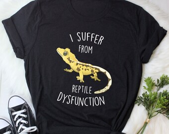 Crested Gecko Shirt, Women, Men Tshirt, Pet Reptile Lover Gift, Funny Lizard T-Shirt Cute Gecko Tee Crestie Mom Dad, Reptile Dysfunction