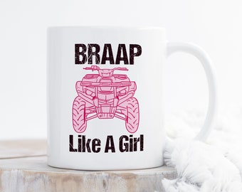 ATV Four Wheeler Coffee Mug, Funny Quad Bike Lover Cup, Dirt Riding Gift, Offroad Mug, Off Road, RZR, Country Girl, 4 Wheeler