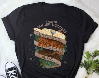 Chemise serpent drôle, T-shirt homme femme, cadeau nouilles danger, T-shirt python boule drôle, T-shirt graphique serpent mignon, morphologie coucher de soleil albinos, pour elle et lui