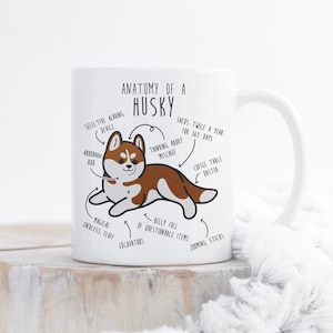 Red Husky Coffee Mug, Cute Siberian Husky Gift, Wolf Lover, Dog Cup, Gift for Her, Him, Funny Pet, Husky Mom Dad Malamute Furry Fandom