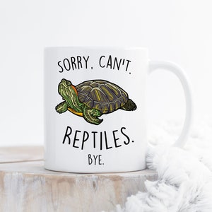 Turtle Coffee Mug, Cute Reptile Lover Gift, Funny Pet Tortoise Mug, Red-Eared Slider, Gift for Him, Her, Turtle Mom Dad, Terrapin Animal Cup