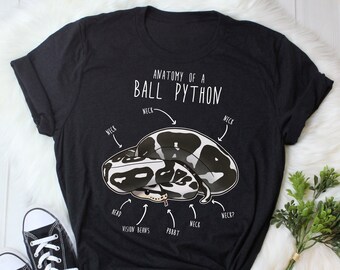 Funny Axanthic Ball Python Shirt, Women, Men, Reptile Tshirt, Snake Lover Gift, Reptile T-shirt, Cute Snake Tee Python Anatomy Snake Mom Dad
