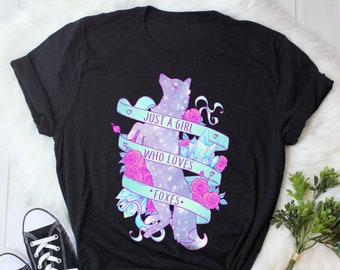 Camiseta Raposa, Feminina, Presente para Amante de Raposas, Camiseta Raposa Fofa, Camiseta Animal, Camiseta, Fã de Furry, Fursuit, Furries, Garota Amante da Natureza e da Vida Selvagem que Ama Raposas