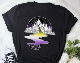 Non-binaire Aquarelle Spirituelle NB Enby Pride Boho Femme T-Shirt