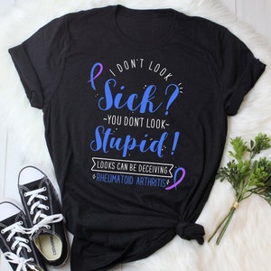 Rheumatoid Arthritis Shirt, Women, Men, Invisible Chronic Illness T-shirt Gift, RA Ribbon, RA Awareness, Spoonie Tee, Spoon Theory, Funny