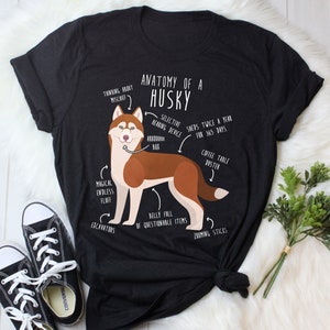 Red Husky Shirt Women Men Dog Lover Gift Cute Siberian Husky T