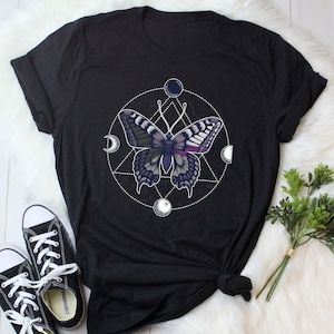 Demisexual Pride Flag Shirt, Women Men, Ace Gift, LGBT T-shirt, Gay Pride Month Festival Tee, Asexual, Clothing, Butterfly Subtle Discreet