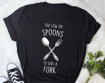 Camiseta Spoonie, Unissex, Camiseta Divertida para Doenças Crônicas Invisíveis, Presente Ideal para Spoonie Tee Spoon Theory EDS Fibro Artrite Reumatoide SFC Crohn Esclerose Múltipla