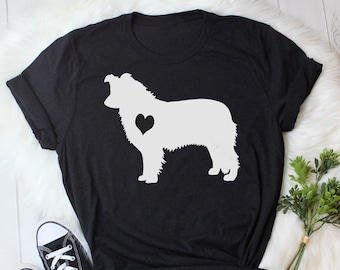 Border Collie Shirt, Women Men, Dog Lover Gift, Cute Border Collie Mom T-shirt, Dog Lover Tshirt, Pet Graphic Tee, Tops, Birthday Gift, Navy