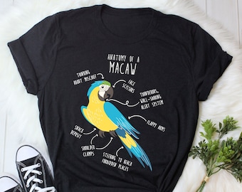 Camiseta Arara Azul e Dourada, Feminina, Masculina, Presente Divertido para Amantes de Papagaios, Camiseta Fofa de Pássaro de Estimação, Camiseta para Mãe de Arara, Camiseta para Pai de Arara.