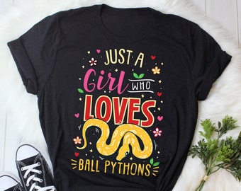 Koszulka z pytonem królewskim, damska, koszulka z gadem, prezent dla miłośnika węży, zabawna koszulka z gadem, słodka koszulka z grafiką węża, albinos żółty, dziewczyna, która kocha