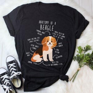 Beagle Shirt, Women, Men, Funny Dog Lover Gift, Cute Tri Color Beagle T-shirt, Pet Tee, Dog Mom, Dog Dad, Gift For Him, Her, Anatomy Top