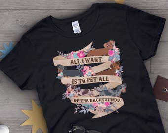 Dachshund Shirt, Women Men, Weiner Dog Lover Gift, Cute Sausage Dog T-shirt, Doxie Lover TShirt, Pet Graphic Tee, Dog Lover Tops