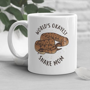 Ball Python Coffee Mug, Cute Snake Lover Gift, Funny Reptile Mug, Gift for Her, World's Best Cup, Danger Noodle, Snake Mom, Ball Python Mom