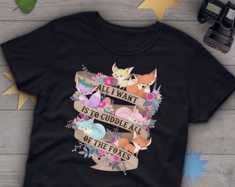 Camiseta Raposa, Unissex, Presente para Amantes de Raposas, Camiseta Raposa Fofa, Camiseta para Amantes de Animais, Presentes de Raposa para Ele e Ela, Aniversário, Camiseta, Roupa, Fã de Animais Furry