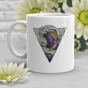 Nonbinary Pride Kaffeetasse, Non-Binary Flagge Pride Geschenk, LGBT, Gay Pride Festival, LGBTQIA, Enby, Transgender, Trans, Subtile Ozeanliebhaber Welle