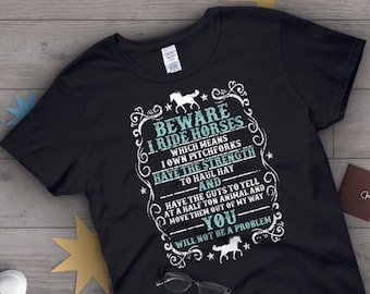 Funny Horse Shirt, Women Men, Horse Lover Gift, Cute Horse T-shirt, Pony TShirt, Pet Graphic Tee, Tops, Horseaholic