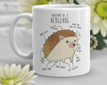 Hedgehog Coffee Mug, Funny Hedgehog Lover Gift, Hedgehog Cup, Gift for Her, Him, Cute Pet, Hedgehog Mom Dad, Animal Nature, Meme, Anatomy