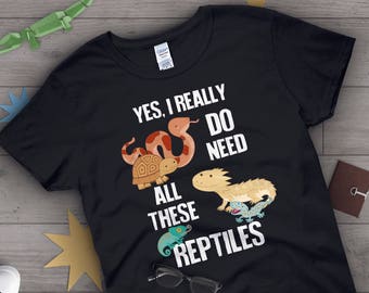 Funny Reptile Shirt, Women Men, Bearded Dragon Lover Gift, Corn Snake, Lizard, Tortoise Python Iguana T-Shirt, Cute Graphic Tee, Tshirt Tops