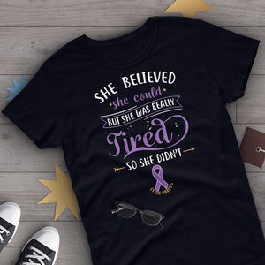 Cystic Fibrosis Shirt, Women, Invisible Chronic Illness T-shirt Gift, CF Ribbon, Cystic Fibrosis Awareness, Spoonie Tee, Spoon Theory Purple