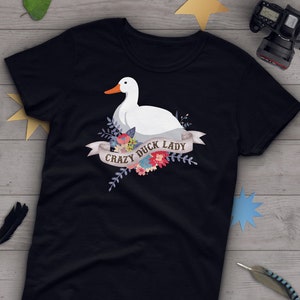 Pekin Duck Shirt, Women, Duck Lover Gift, Cute Bird T-shirt, Funny White Duck Tshirt, Pet Graphic Tee, Tops, Clothing, Navy, Pink, Blue
