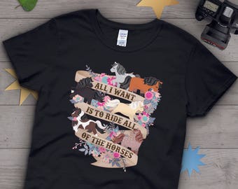 Horse Shirt, Women Men, Horse Lover Gift, Cute Horse T-shirt, Pony TShirt, Pet Graphic Tee, Tops