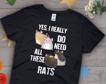 Funny Rat Shirt, Women Men, Rat Lover Gift, Cute Rat T-shirt, Pet Lover TShirt, Graphic Tee, Tops, Clothing, Mouse, Blue, Pink, Navy, Black