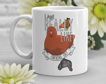 Chicken Coffee Mug, Cute Chicken Gift, Chicken Lover, Funny Chicken Cup, Gift for Her, Him, Birthday, Hen Mug, Farmer, Farming, Homestead