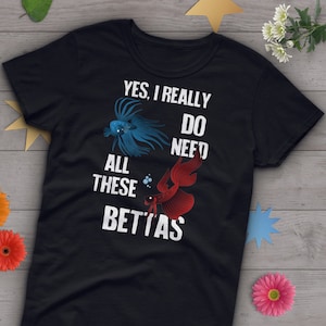 Betta Fish Shirt, Women Men, Funny Betta Lover Gift, Cute Siamese Fighting Fish T-shirt, Fish Lover TShirt, Pet Graphic Tee, Navy, Blue Top