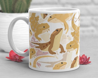 Bearded Dragon Coffee Mug, Cute Reptile Gift, Bearded Dragon Lover, Funny Lizard Cup, Gift for Him, Her, Housewarming, Birthday, Red Beardie