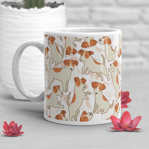 Jack Russell Terrier Kaffeebecher, süßes Haustier Jack Russell Geschenk, Hundeliebhaber, Geschenk für sie, ihn, Einweihungsparty, Geburtstag, Jack Russel Mama, Papa