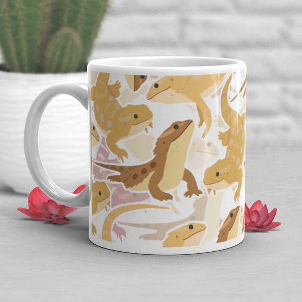 Bearded Dragon Coffee Mug, Cute Reptile Gift, Bearded Dragon Lover, Funny Lizard Cup, Gift for Him, Her, Housewarming, Birthday, Red Beardie