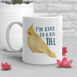 Cockatiel Coffee Mug, Cute Cockatiel Gift, Parrot Lover, Funny Gift for Her, Him, Housewarming, Birthday, Bird Cup Lutino, Big Tiel, Mom Dad