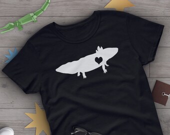 Axolotl Shirt, Frauen Männer, Axolotl Liebhaber Geschenk, süßes mexikanisches Walking Fish T-Shirt, Axolotl Liebhaber Tshirt, Haustier Grafik T-Shirt, Navy, Pink, Blau Top
