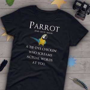 Funny Parrot Shirt, Women Men, Macaw Lover Gift, Cute Bird T-shirt, Parrot Tshirt, Pet Graphic Tee, Tops, Blue and Gold Macaw, Clothing