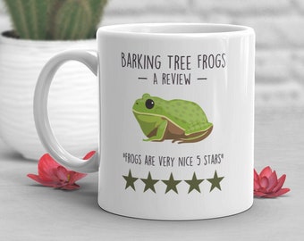 Barking Tree Frog Mug, Cute Frog Lover Gift, Coffee Amphibian Cup, Cottagecore, Goblincore, Funny Reptile Meme, Animal Nature, Cottage Core