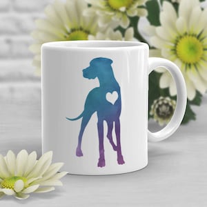 Great Dane Coffee Mug, Cute Great Dane Gift, Great Dane Dog Lover, Gift for Her, Him, Housewarming, Birthday, Great Dane Mom, Black Mug